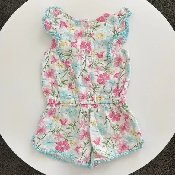 Little Me Floral Romper 2T - Picture 2 of 5